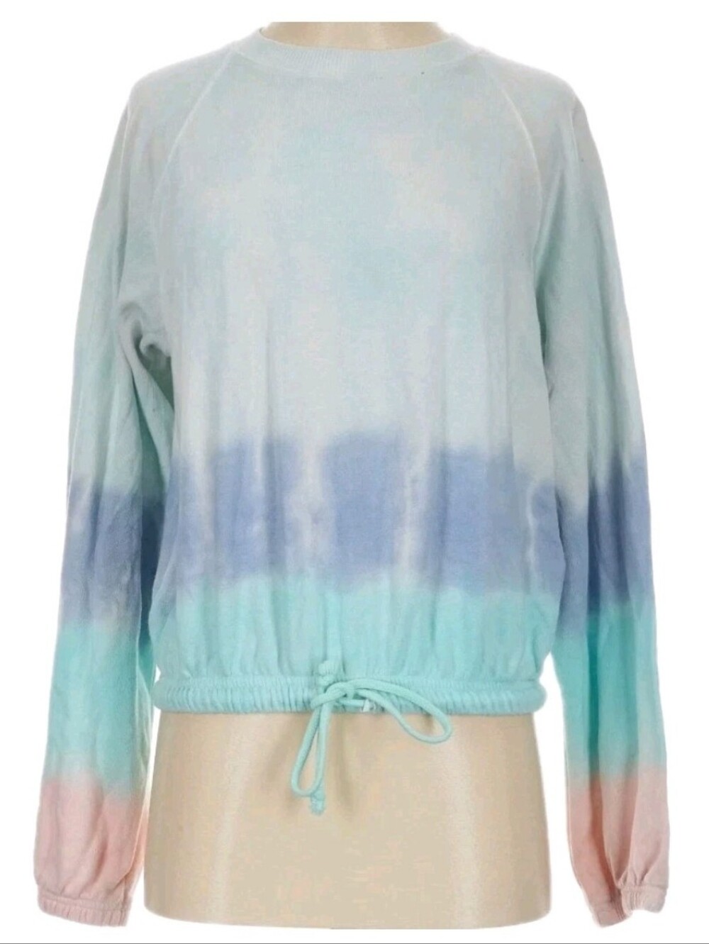 So Lounge Sweatshirt Tie Dye Crop Top Purple Teal Blue NWT XL